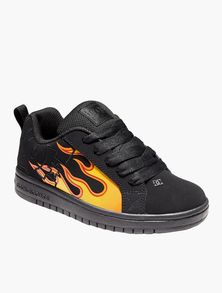 MyRunway | Shop DC Shoes Boys Black & Flames Court Graffik